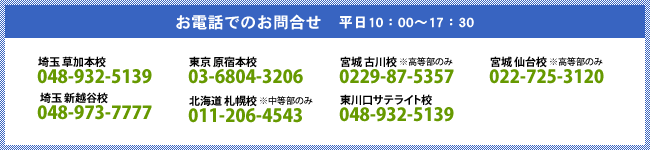 お電話でのお問合せ